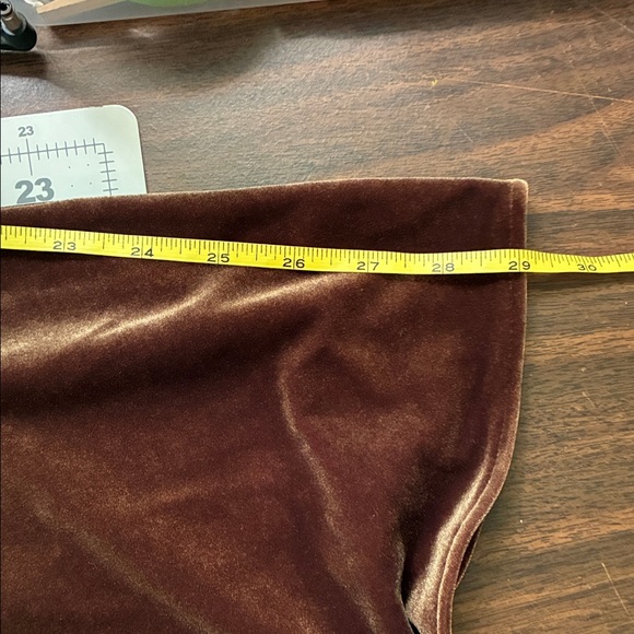 LOFT velvet Dark Brown A-Line Skirt - Picture 5 of 5
